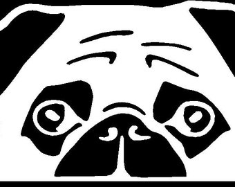 2 x PUG Dog vinyl car van decal sticker Pet Animal Lover Present