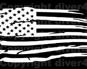 Distressed Flag # 2 United States Veteran Car Truck Van Window or Bumper Sticker Vinyl Decal