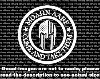 Molon Labe Spartan Helmet Window Decal Sticker D3 | Custom Made In The - Foto 9