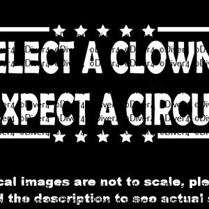 Elect A Clown Expect A Circus Car Truck Van Window Decal or Bumper Sticker Vinyl Decal