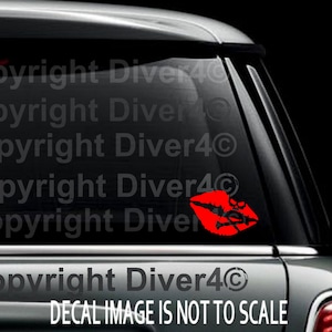 Skull & Crossbones Lips Custom Car Truck Van Window or Bumper Sticker Vinyl Decal