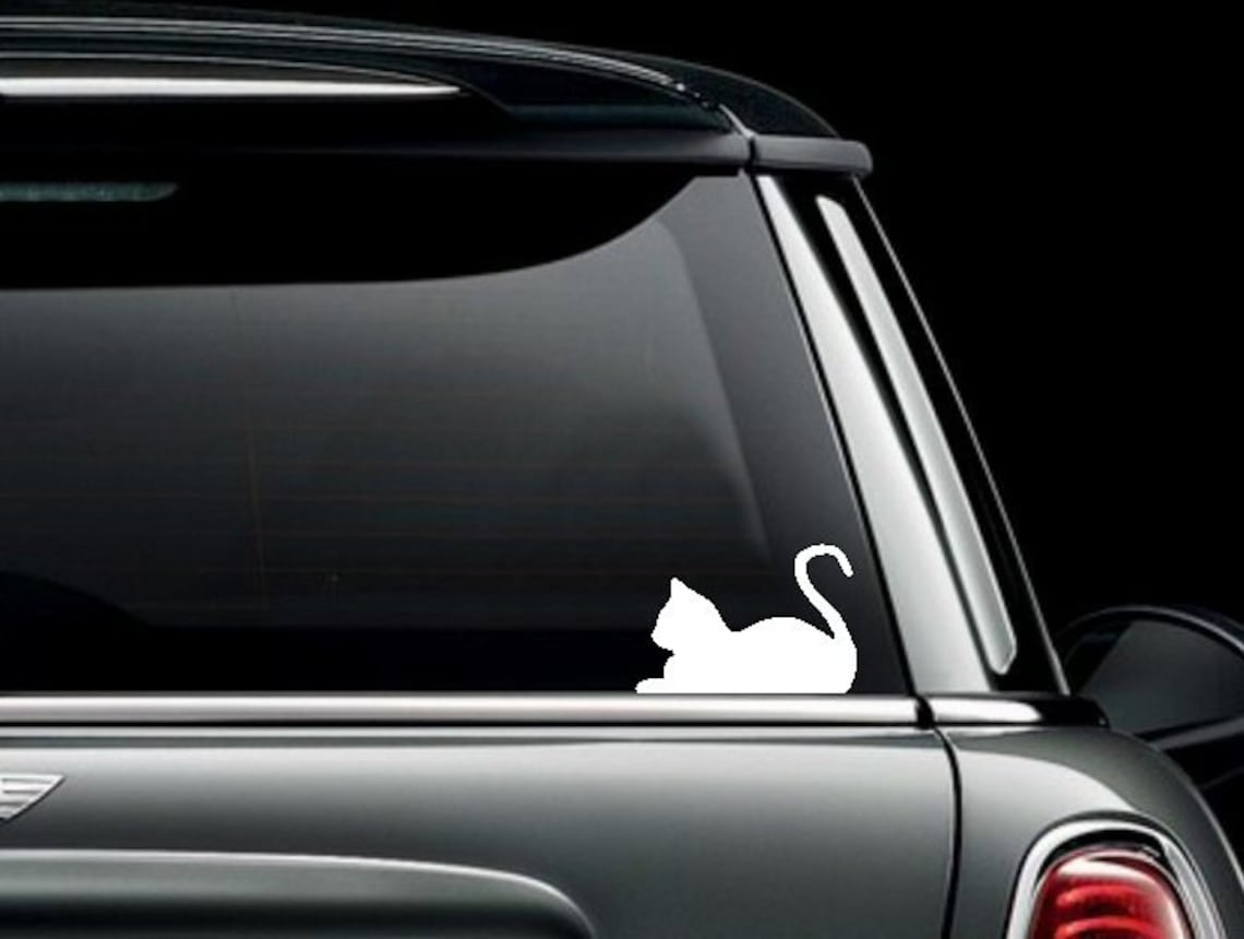 Grumpy Cat Caterpillar CAT Logo "Tradie" Window Decal Sticker Set - White Gloss Vinyl For Ute, Truck, Or Car Cat Diesel Sticker - Foto 3