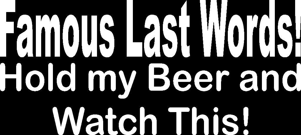 Famous Last Words Custom Funny Car Truck Van Window or Bumper