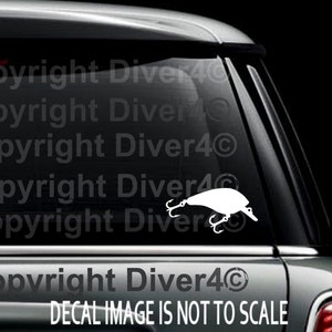 Fishing Lure Silhouette Custom Car Truck Van Window or Bumper Sticker Vinyl Decal zdjęcie 1