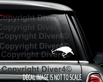 Fishing Lure Silhouette Custom Car Truck Van Window or Bumper Sticker Vinyl Decal