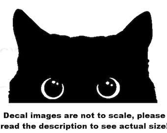 Peeking Cat # 2 Car Truck Van Window or Bumper Sticker Vinyl Decal