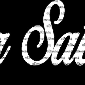 May include: White text on a black background reads "Never Satisfied". The text is in a stylized, cursive font.