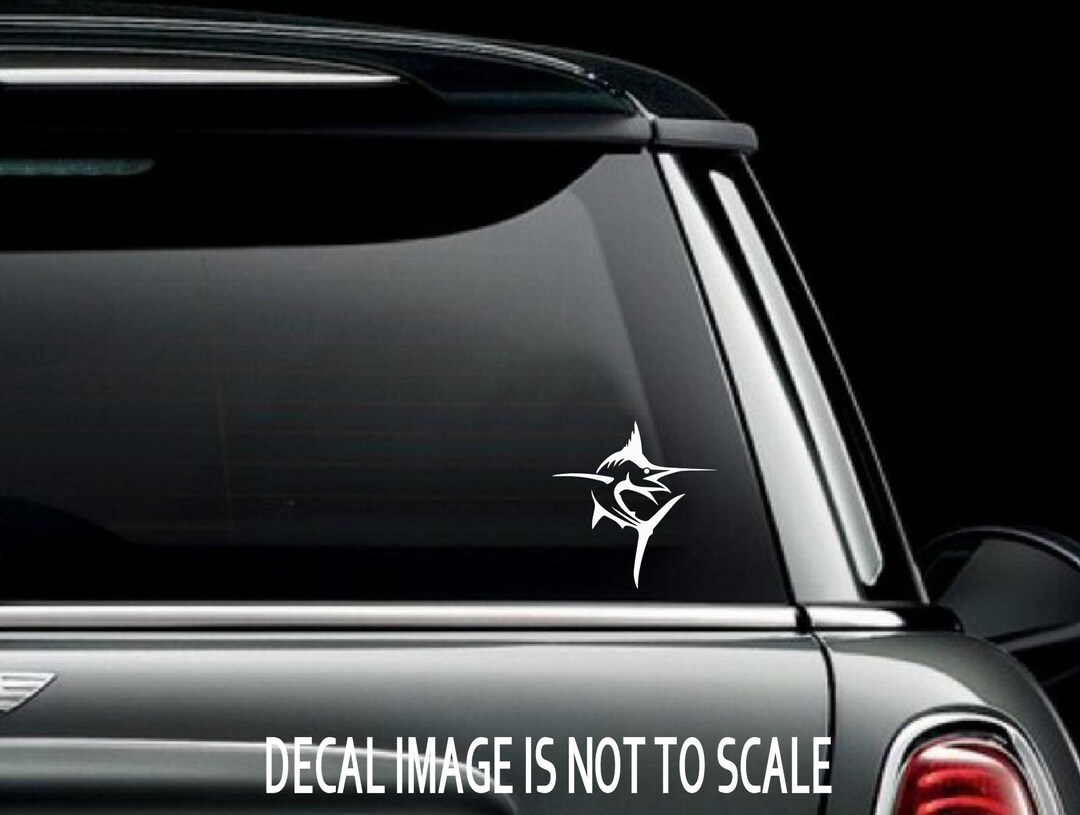 Merling Fish Sticker Marlin Fish 2 Custom Car Truck Van Window or Bumper Sticker Vinyl Decal ...
