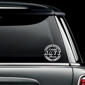 Proud Navy Mom Seal Car Truck Van Window or Bumper Sticker Vinyl Decal