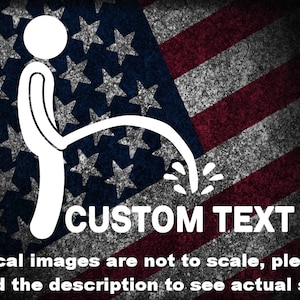 Stick Figure Peeing on Your Custom Text Car Truck Van Window Decal or Bumper Sticker Vinyl Decal