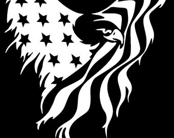 Patriotic Bald Eagle Flag Sticker For Truck Wall American Flag