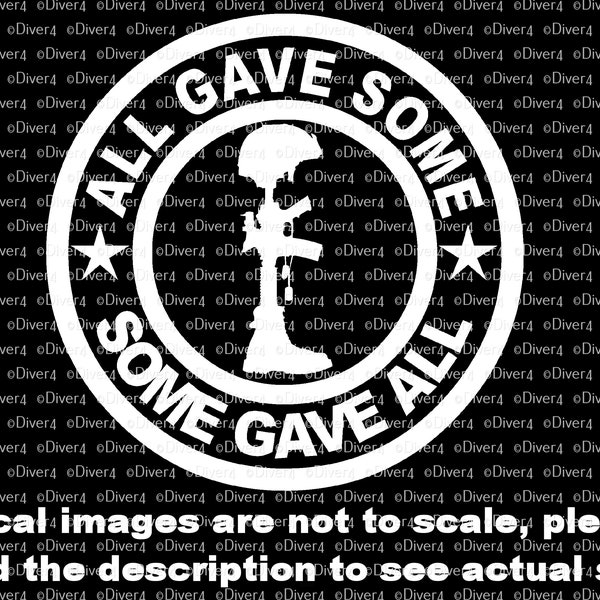 Round All Gave Some Some Gave All Military Cross Car Truck Van Window Decal or Bumper Sticker Vinyl Decal