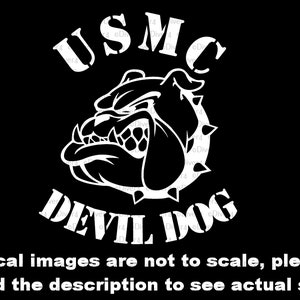 US Marine Corps USMC Devil Dog Bulldog Chesty Head Car Truck Van Window Decal or Bumper Sticker Vinyl Decal