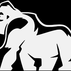 Angry Gorilla Silhouette Car Truck Van Window or Bumper Sticker Vinyl Decal