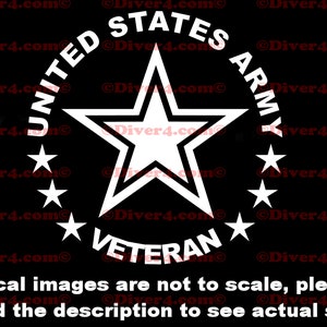 Round US Army Veteran Car Truck Van Window or Bumper Sticker Vinyl Decal