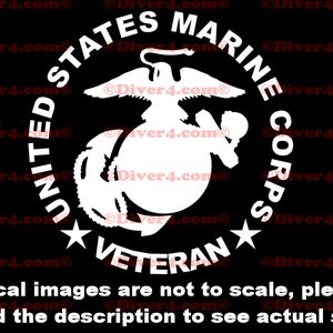 Round US Marine Corps Veteran Car Truck Van Window or Bumper Sticker Vinyl Decal