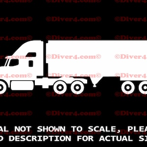 18 Wheeler Big Rig Truck Silhouette Car Van Truck Window or Bumper Sticker Vinyl Decal USA Made