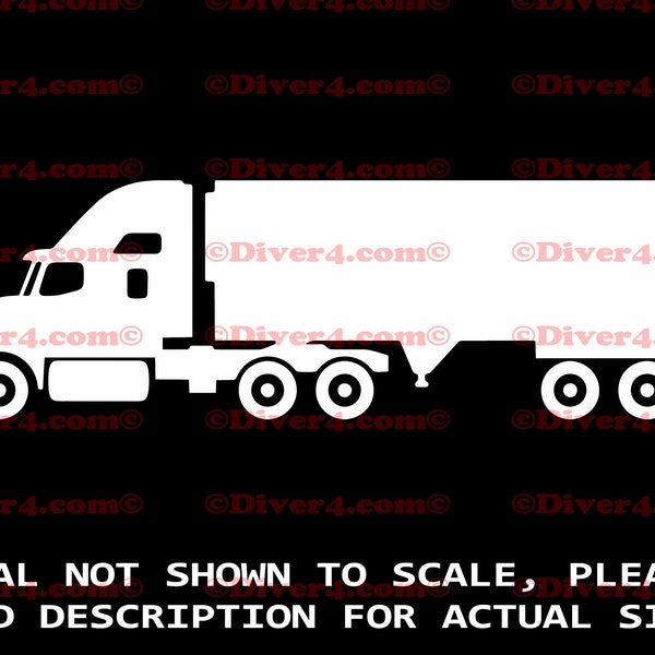 18 Wheeler Big Rig Truck Silhouette Car Van Truck Window or Bumper Sticker Vinyl Decal USA Made