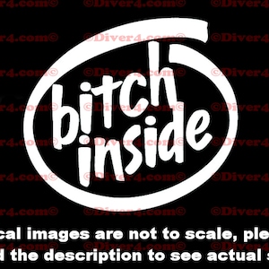 Bitch Inside Car Truck Van Window or Bumper Sticker Vinyl Decal