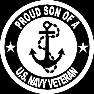 Proud Son of a U.S. Navy Veteran Die Cut Vinyl Decal Bumper Sticker