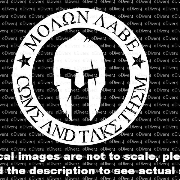 Round Molon Labe Distressed Spartan Helmet Come & Take Them Car Truck Van Window Decal or Bumper Sticker Vinyl Decal