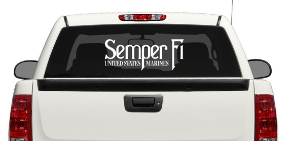 D1100 LARGE 15" USMC SEMPER FI SKULL DECAL STICKER for Car TRUCK SUV VAN MARINE 