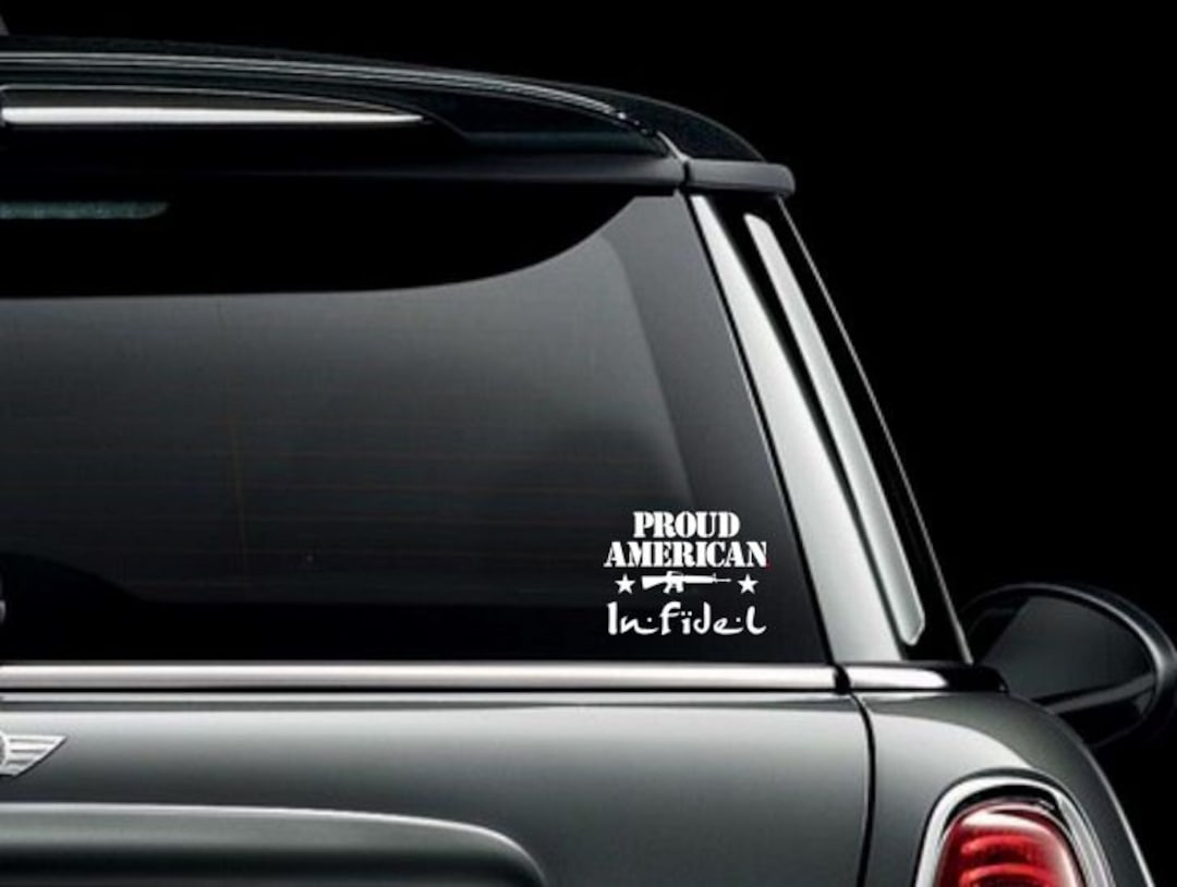 American Infidel – Nra 2nd Amendment Window Decal Sticker | Custom Made In The USA | Fast Shipping - Foto 2