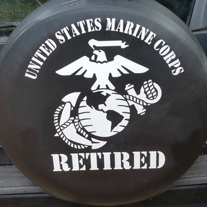 Large US Marine Corps EGA Retired Car Truck Van Window Wheel Cover Sticker Vinyl Decal