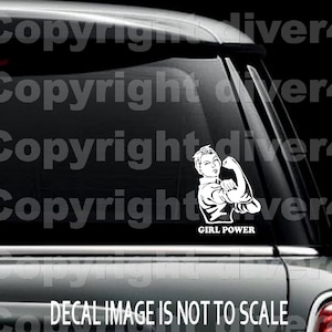 Rosie the Riveter Girl Power Custom Car Truck Van Window or Bumper Sticker Vinyl Decal