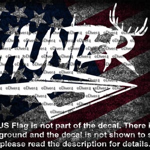 Bow Hunter With Arrow Head And Deer Rack Vinyl Decal