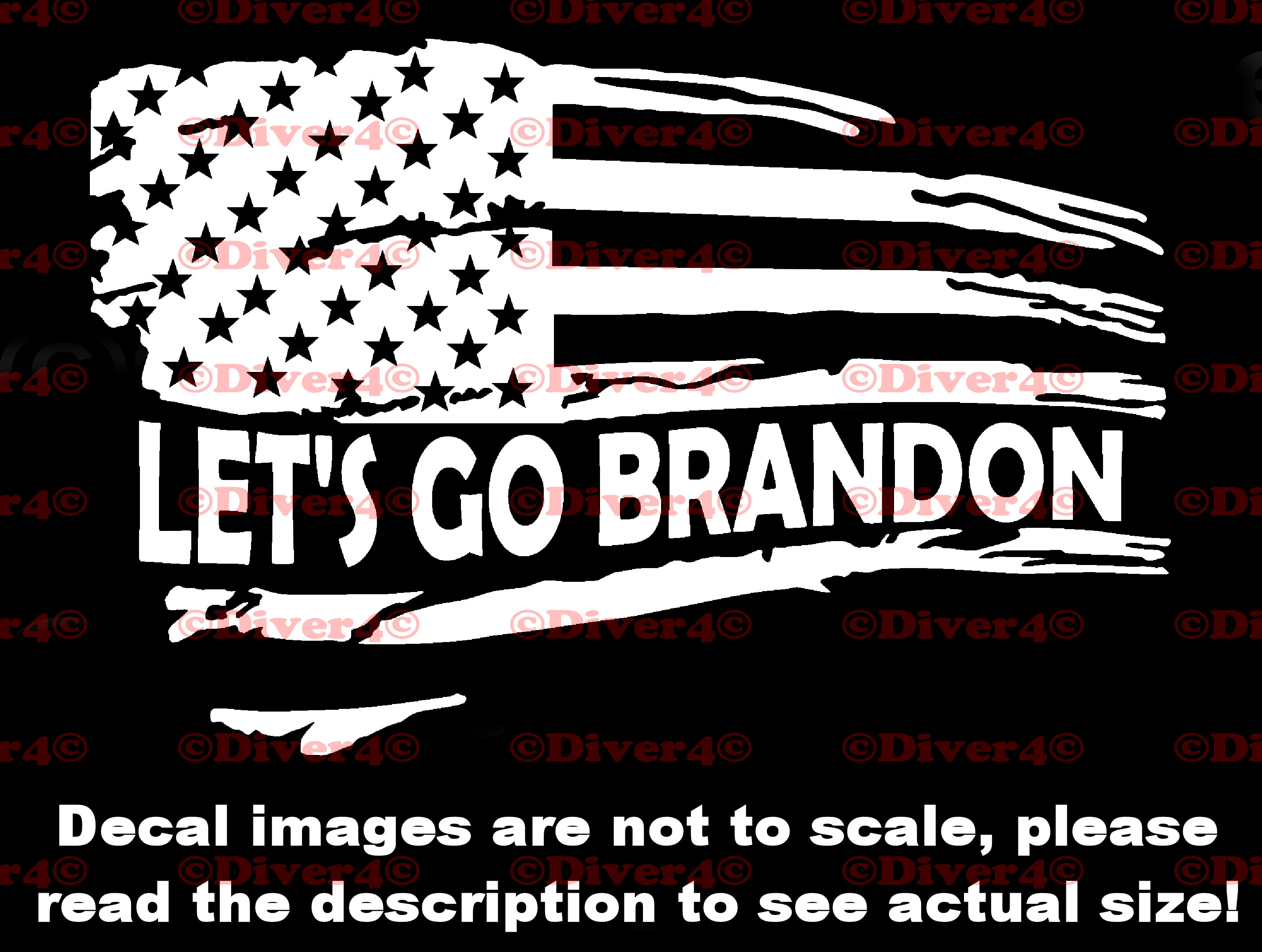 Distressed Us Flag Lets Go Brandon Car Truck Van Window Decal Etsy