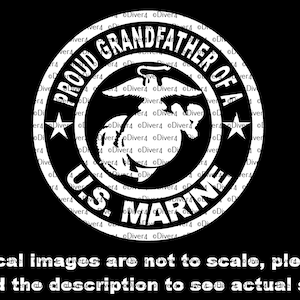 Proud Grandfather of a US Marine Truck Van Window Decal or Bumper Sticker Vinyl Decal