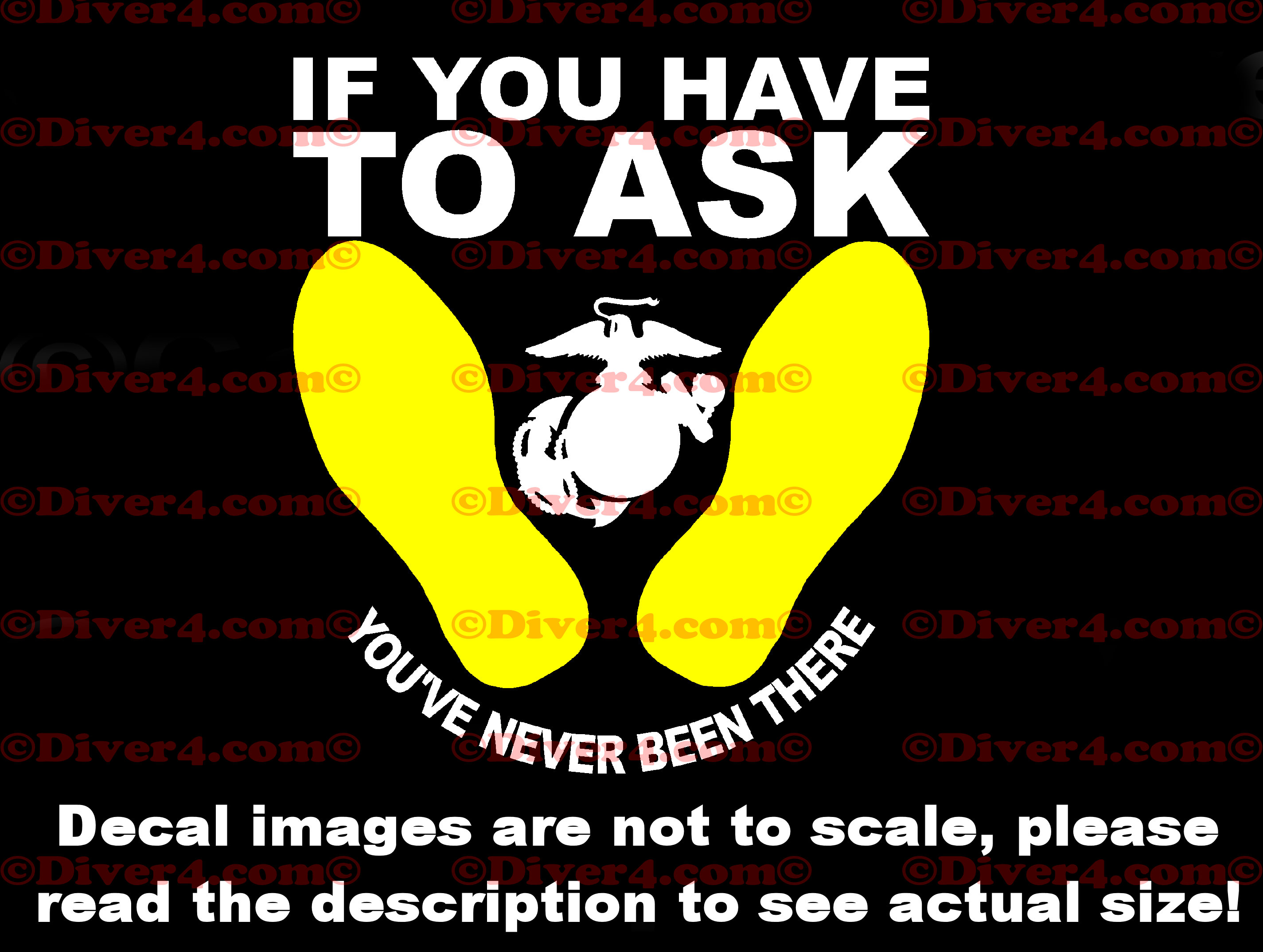 USMC Yellow Footprints with EGA If You Have To Ask Car Truck Etsy