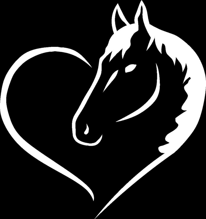 Horse Head in a Heart Custom Car Truck Van Window or Bumper Etsy