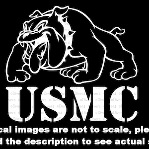 US Marine Corps USMC Full Bodied Bulldog Chesty Car Truck Van Window Decal or Bumper Sticker Vinyl Decal