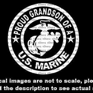 Proud Grandson of a US Marine Truck Van Window Decal or Bumper Sticker Vinyl Decal
