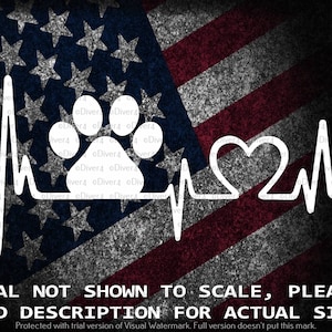 Paw Print In A Heartbeat Car Van Truck Sticker Cut Vinyl Decal