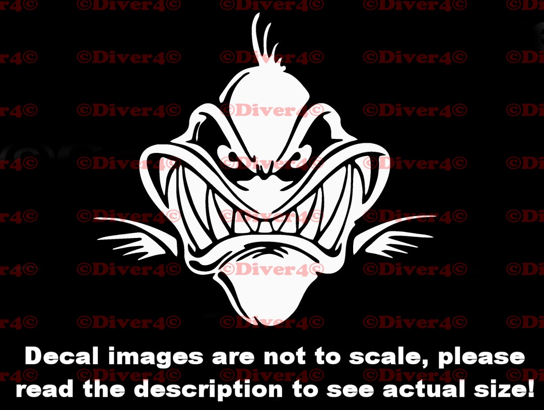 Angry Fish Face Car Truck Van Window or Bumper Sticker Vinyl Decal - Etsy