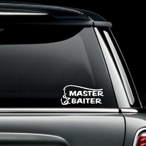 Master Baiter Fishing Truck Van Window or Bumper Sticker Vinyl Decal