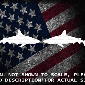 Pair Of Shark Silhouettes Car Truck Van Window or Bumper Sticker Vinyl Decal