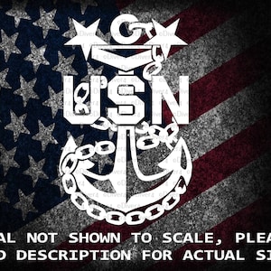 US Navy Master Chief Anchor Insignia Car Van Truck Sticker Cut Vinyl Decal