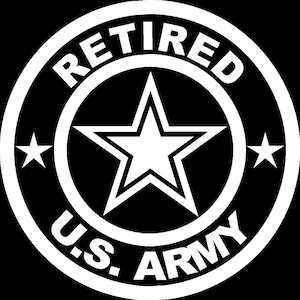 Round 6&quot; Retired US Army Car Truck Van Window or Bumper Sticker Vinyl Decal
