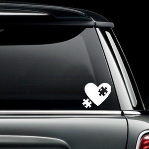 Autism Awareness Heart Missing Piece Custom Car Truck Van Window or Bumper Sticker Vinyl Decal