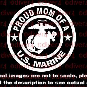 Proud Mom Of A US Marine Truck Van Window Decal or Bumper Sticker Vinyl Decal