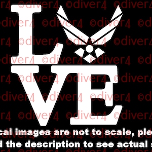US Air Force LOVE Wings for O Truck Van Window Decal or Bumper Sticker Vinyl Decal