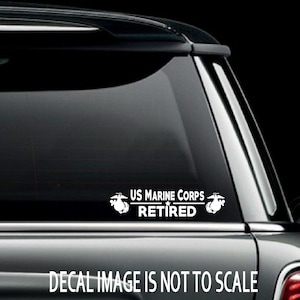 US Marine Corps Retired Custom Car Truck Van Window or Bumper Sticker Vinyl Decal