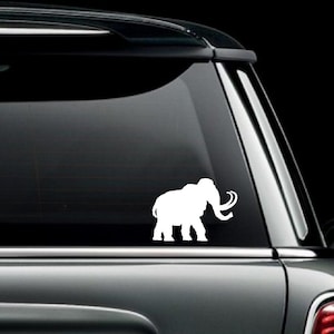 Woolly Mammoth Silhouette Car Truck Van Window or Bumper Sticker Vinyl Decal