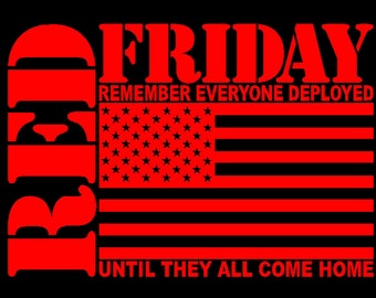 RED (Remember Everyone Deployed) Friday Car Truck Van Window or Bumper Sticker Vinyl Decal