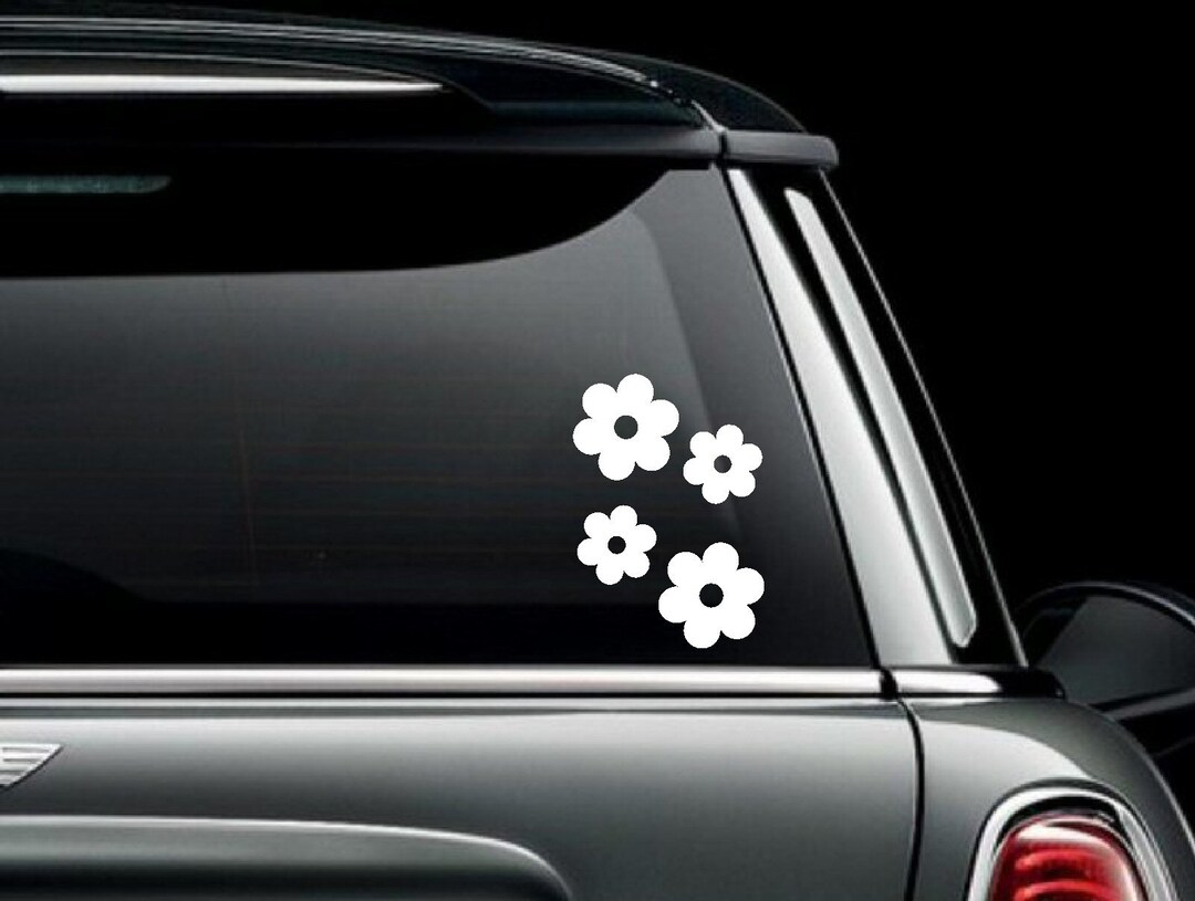 Retro 60s Flowers # 3 Custom Car Truck Van Window or Bumper Sticker ...