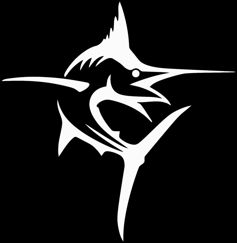 Merling Fish Sticker Marlin Fish # 2 Custom Car Truck Van Window or Bumper Sticker Vinyl ...